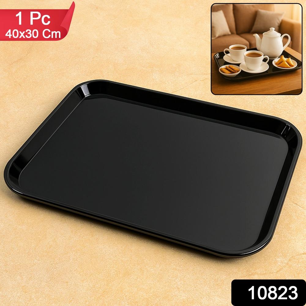 Plastic Serving Tray / Plate 40 30 Cm (1 Pc / Black) - Color: Mix