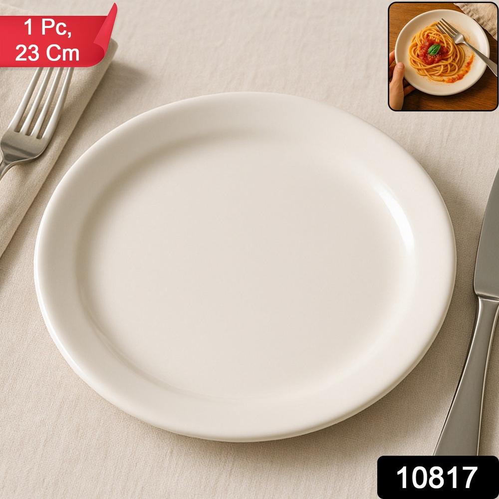 Plastic Round Dinner / Serving Plate 23 Cm (1 Pc) - Color: Mix