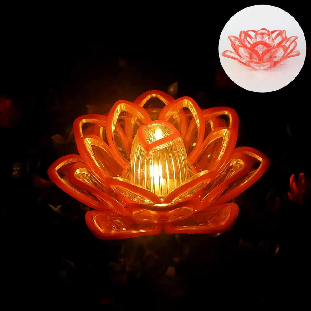 Decorative Lotus Shaped Led Candle Light (1 Pc) - Color: Mix