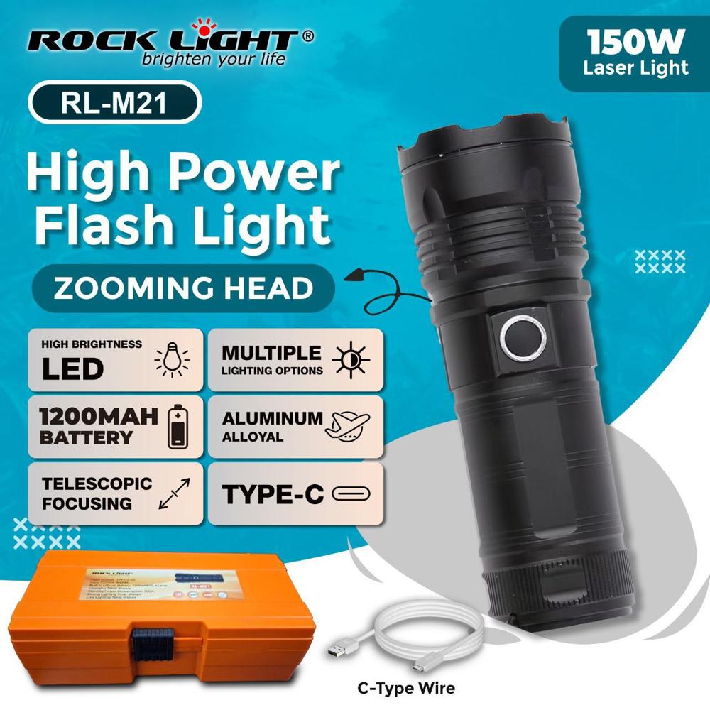 Rock Light Rl-M21 Metal Torch - Features: Quick Charging