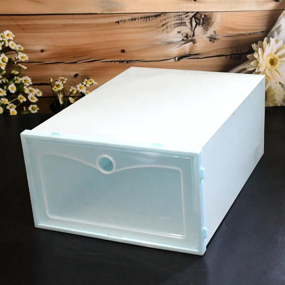 1 Layer Plastic Shoes Storage Box, Stackable Shoe Storage (1 Pc / 32X21X12 Cm) - Color: Mix