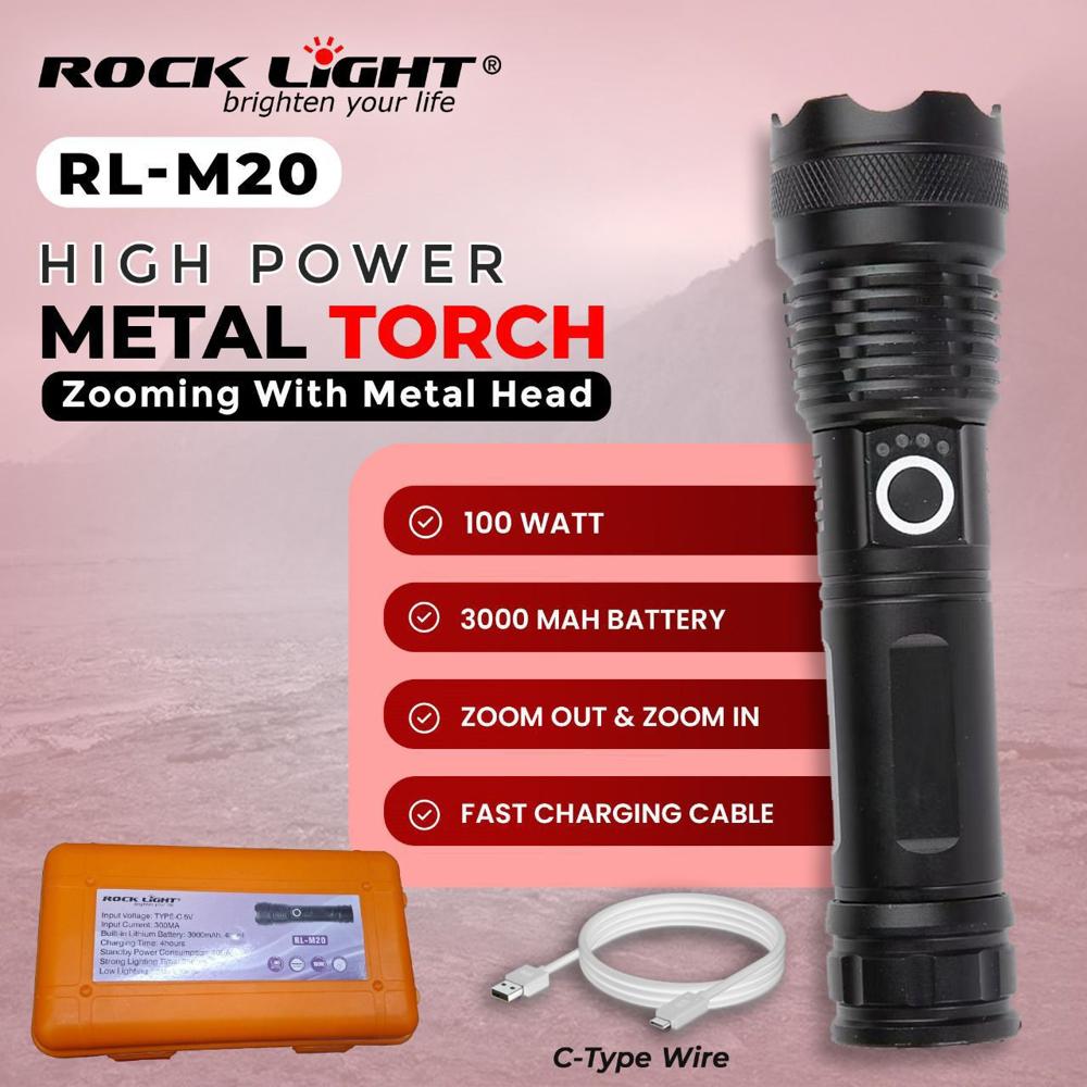 Rock Light Rl-M20 Metal Torch - Features: Quick Charging