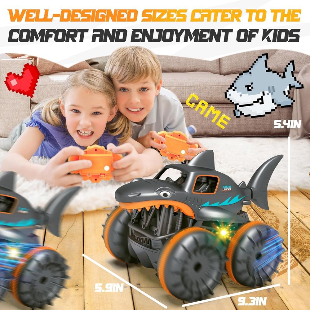 Shark Stunt RC Car 360 Rotating Amphibious Remote Control Car