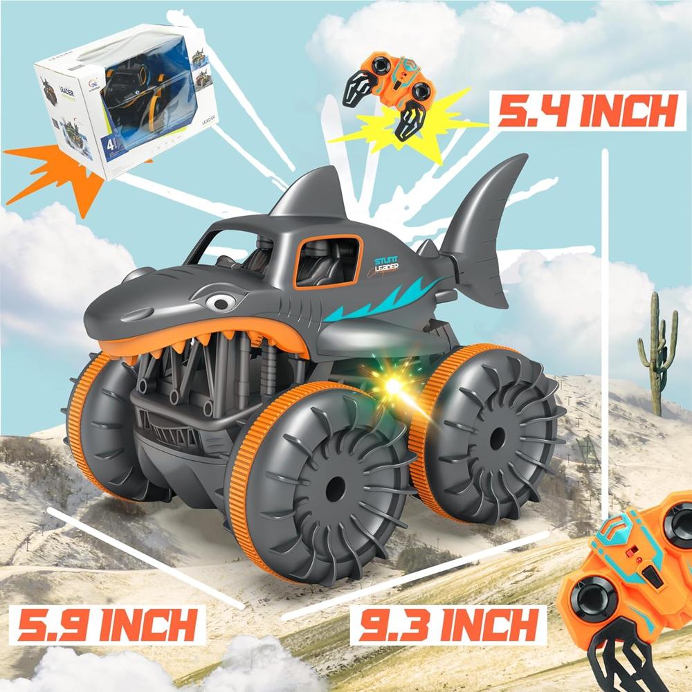 Shark Stunt RC Car 360 Rotating Amphibious Remote Control Car