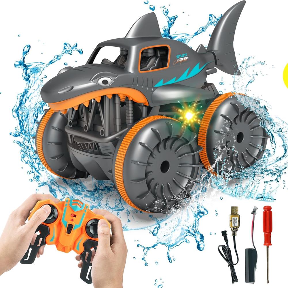 Shark Stunt RC Car 360 Rotating Amphibious Remote Control Car