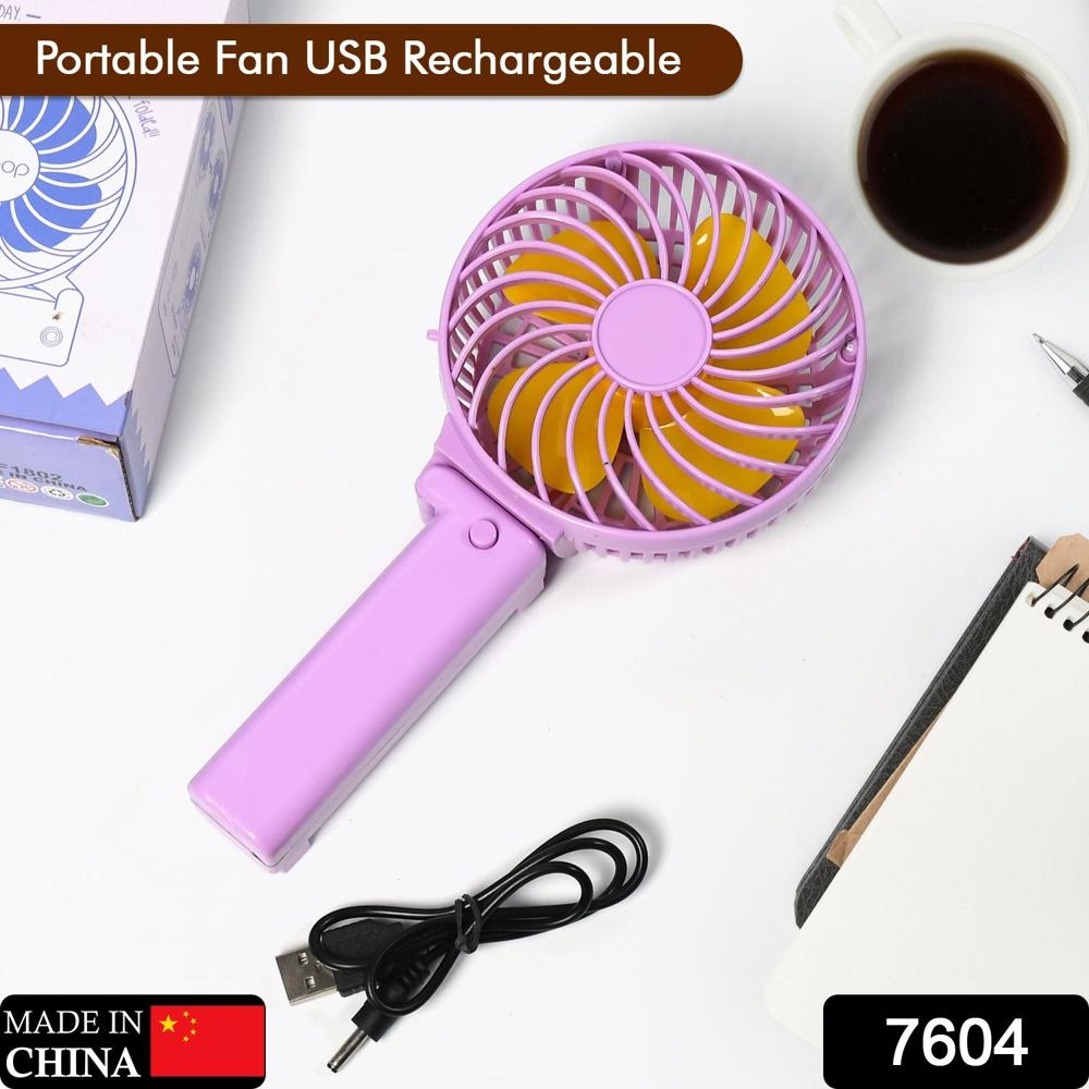 Portable Mini Handy Fan & Personal Table Fan (Battery Not Include) - Color: Mix