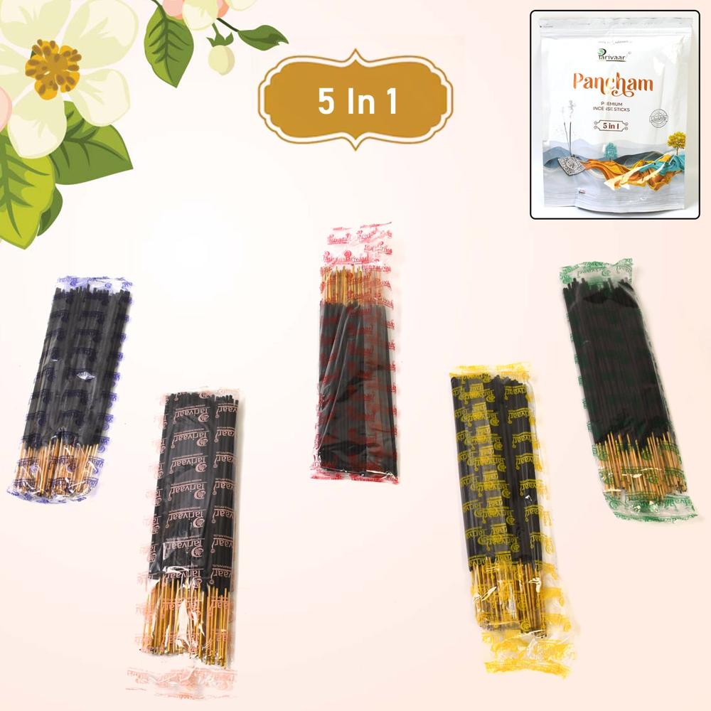 5In1 Pancham Premium Agarbatti / Incense Sticks (450 Gm) - Color: Mix