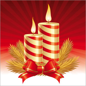 सजावटी क्रिसमस मोमबत्तियाँ