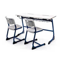 Lfdsi0429 2 Seater Table And Chair Set - Engineered Wood & Iron, 120x50x76 Cm, Natural Wood & Matte Black, Scratch Resistant