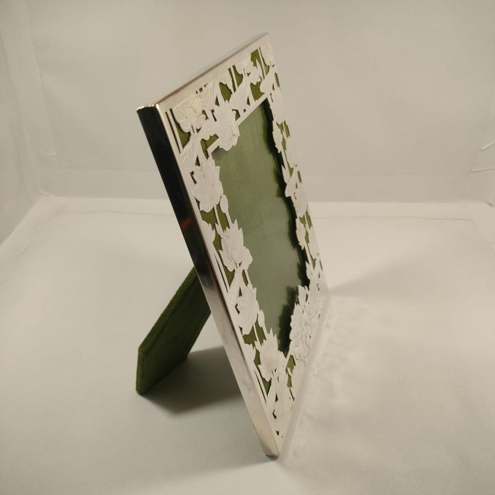 Silver Plated PIchwai Lotus Design Photo Frame