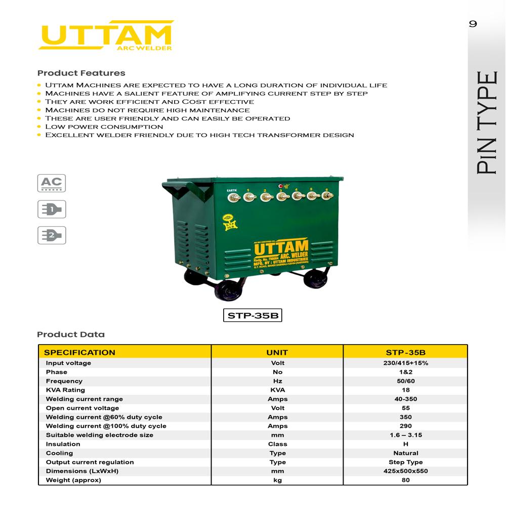 350 Amp Single Two Phase Welding Transformer Machine, Color : Green - Dimension (L*w*h): 425*500*550 Millimeter (Mm)