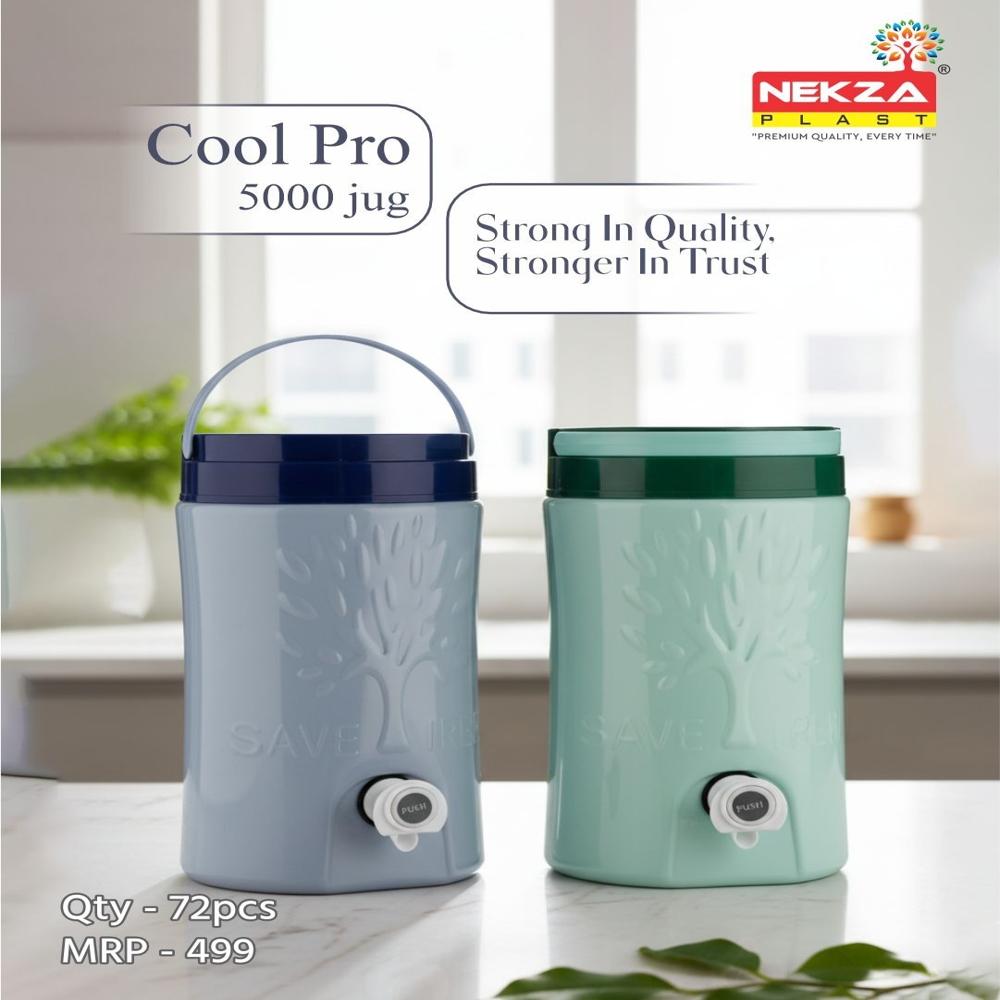 NEKZA PLASTIC INSULATED WATER CAMPER JUG 5000ML COOL PRO