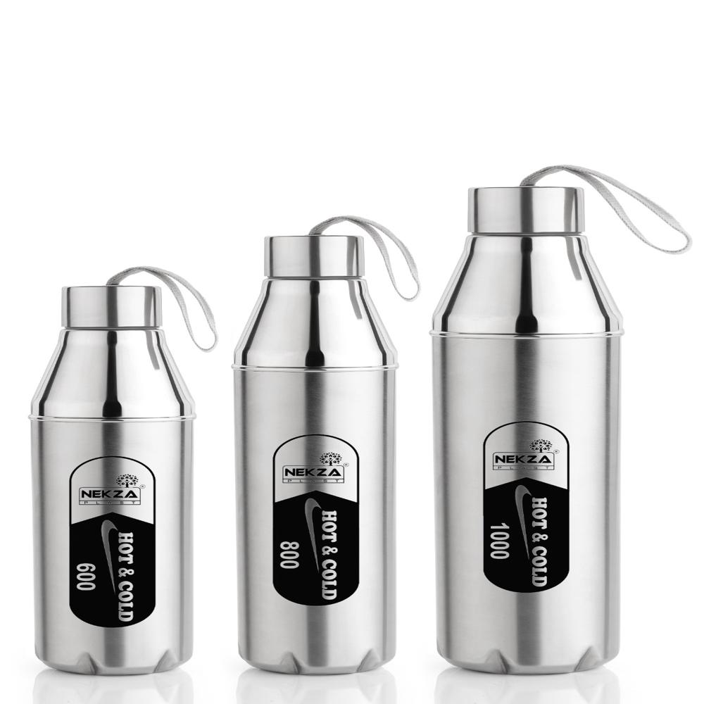 Steel Well Water Bottle 1000 ML, 800 ML & 600 ML