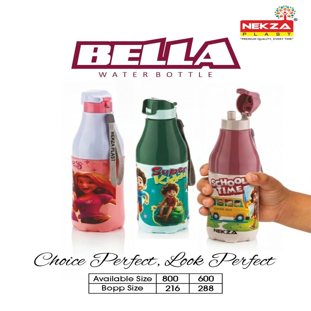 Printed Kids School Water Bottle-BELLA 800ML,600ML
