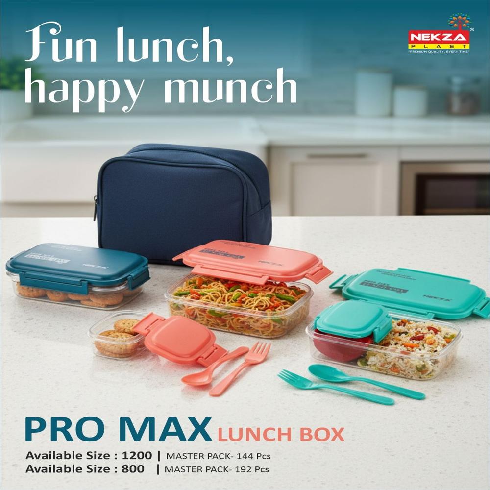 PLASTIC LUNCHBOX WITH SMALL DABBI AND SPOON -PRO MAX 1200