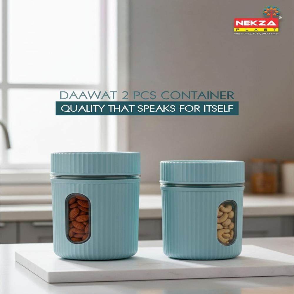 2 PCS DRYFRUIT CONTAINER AND GIFT SET-Daawat 2 Pcs Container Box