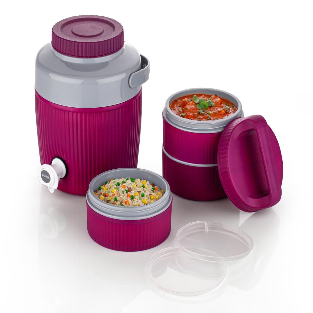 Plastic water jug Tiffin box Nekza Plast combo set-Celebration 2 pcs combo