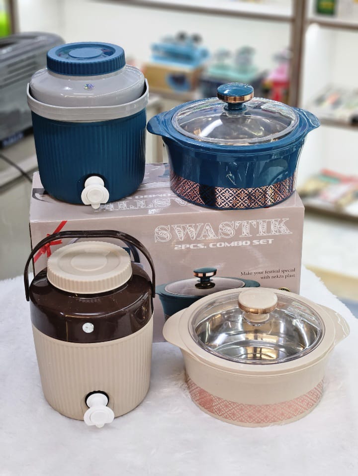 Plastic Casserole,Water Jug Nekza Plast combo set-Swastik 2 Pcs Combo Se