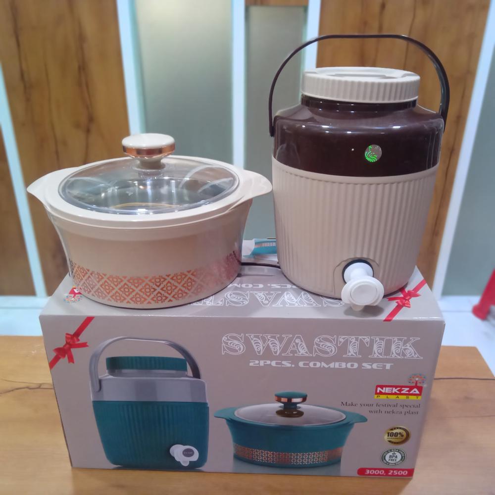 Plastic Casserole,Water Jug Nekza Plast combo set-Swastik 2 Pcs Combo Se