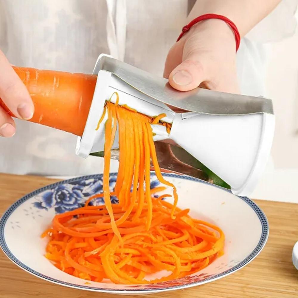 Portable Stainless Steel Handheld Spiralizer & Vegetable Slicer - Color: Mix