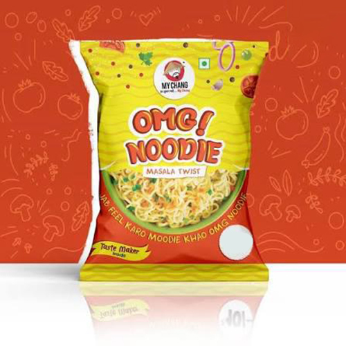 Printed Noodles Pouch - Laminated Plastic, 300x200x80 Mm, Multicolor Rotogravure | Heat Sealable, Moisture Resistant, Leak-proof