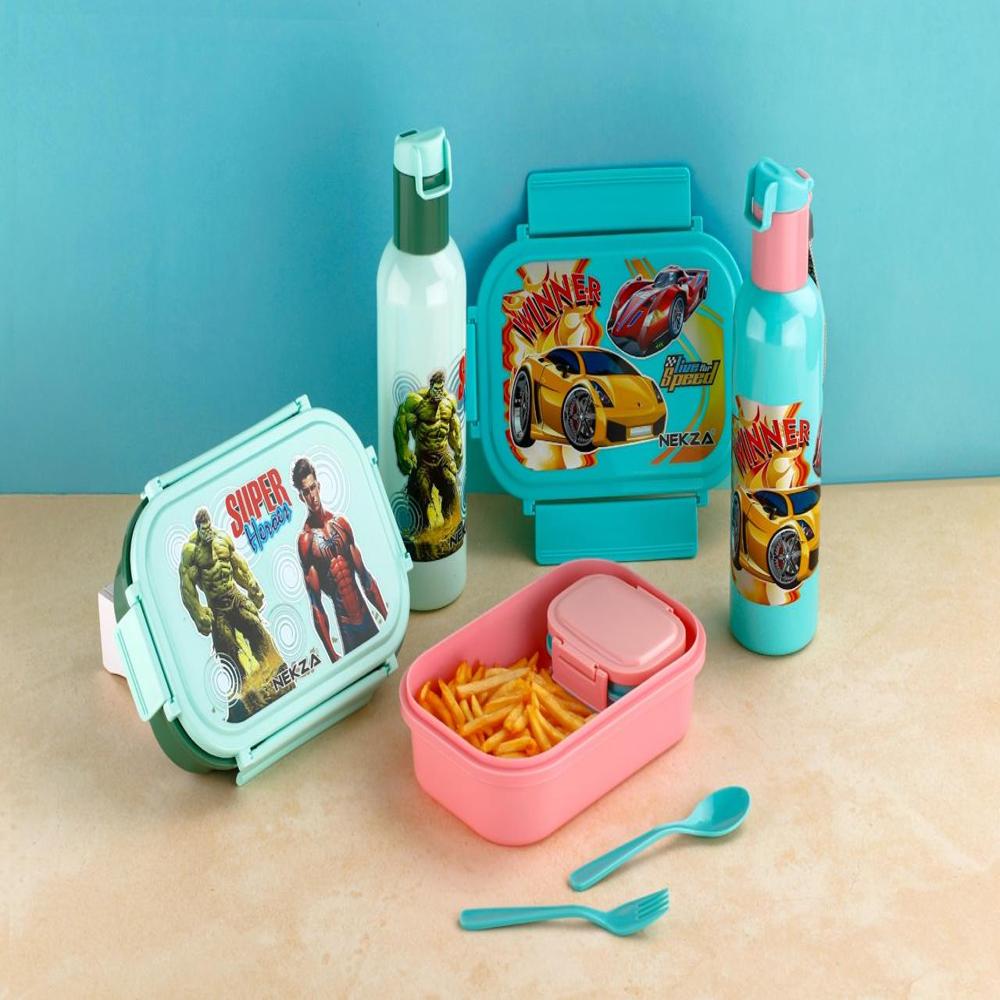 Plastic Lunchbox,Bottle Nekza Plast combo set-Doremon Combo Set