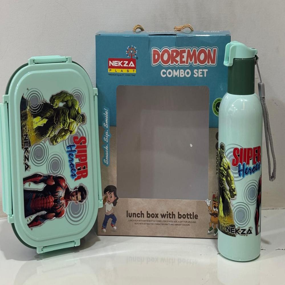 Plastic Lunchbox,Bottle Nekza Plast combo set-Doremon Combo Set