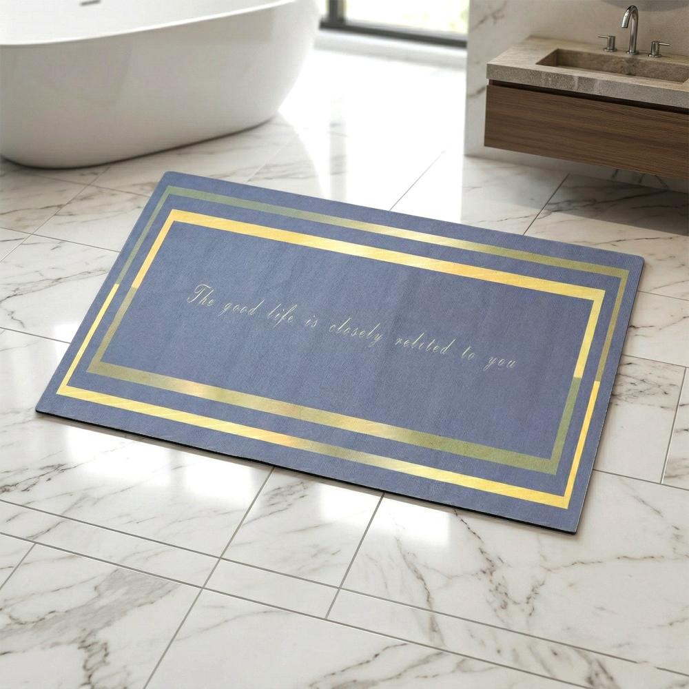 Premium Anti Slip Bathroom Floor Mat (1 Pc, 79X50 Cm) - Color: Mix