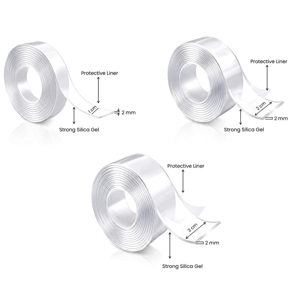 Multipurpose Double Sided Tape 2MM 3M*1-2-3-Cm