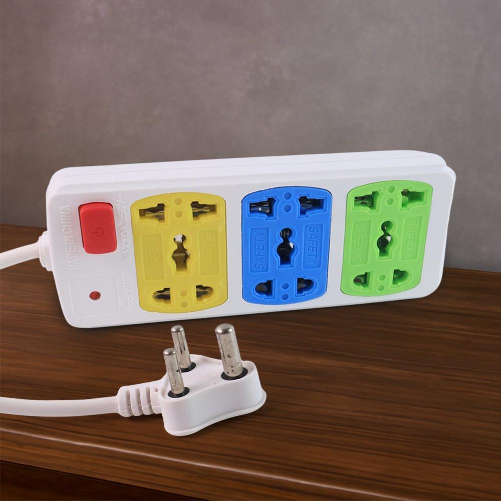 Compact 3-socket Universal Extension Board (1 Pc) - Color: Mix