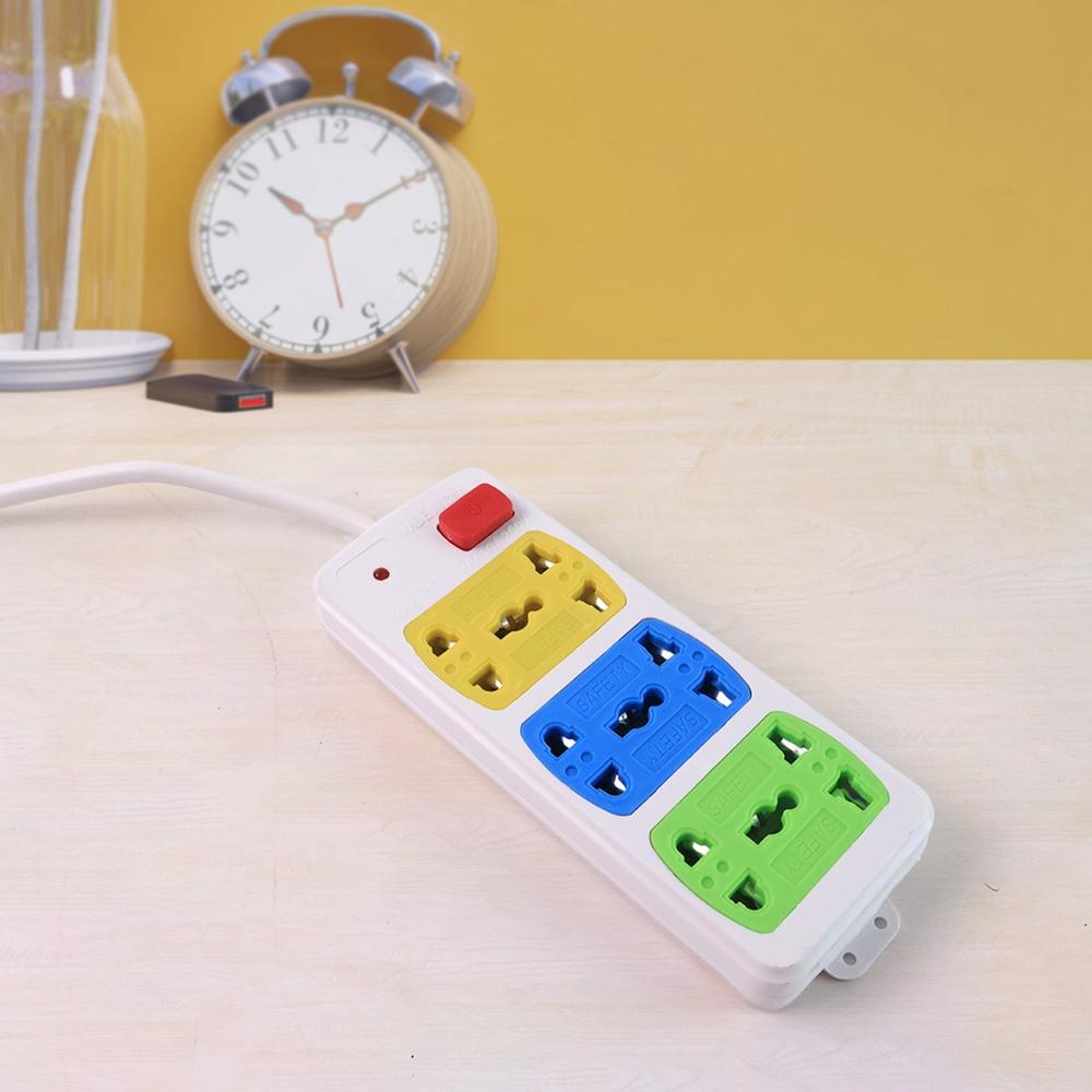 Compact 3-socket Universal Extension Board (1 Pc) - Color: Mix