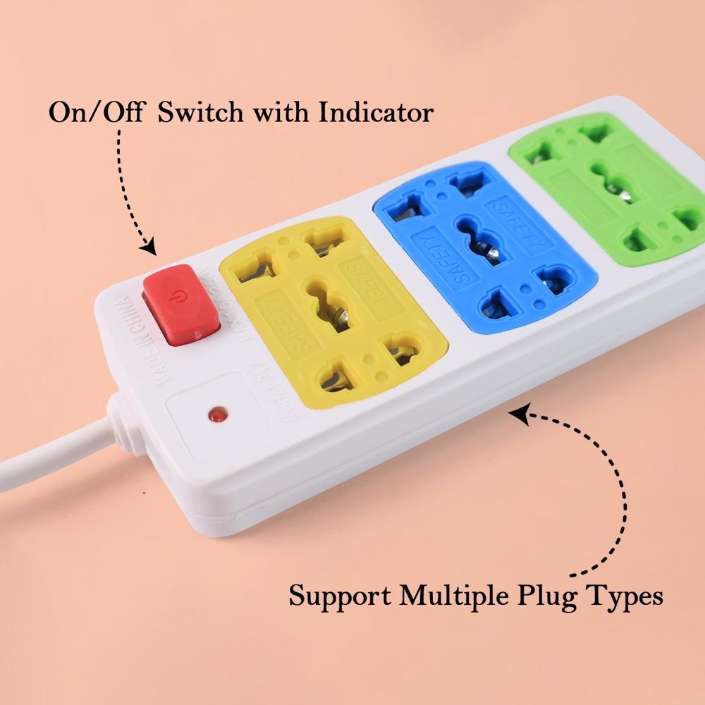 Compact 3-socket Universal Extension Board (1 Pc) - Color: Mix