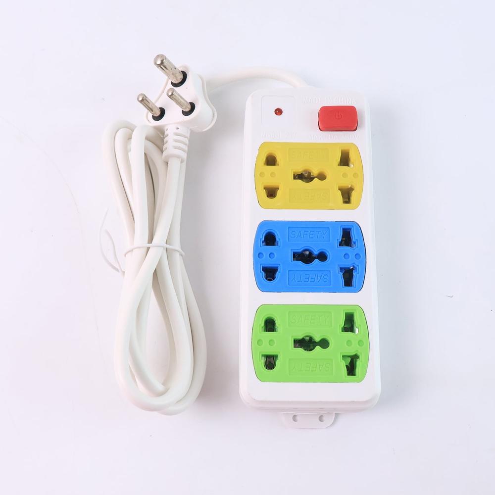 Compact 3-socket Universal Extension Board (1 Pc) - Color: Mix