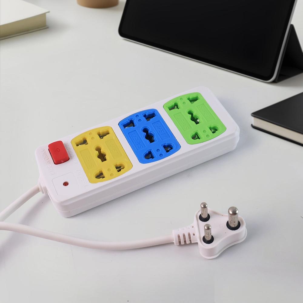 Compact 3-socket Universal Extension Board (1 Pc) - Color: Mix