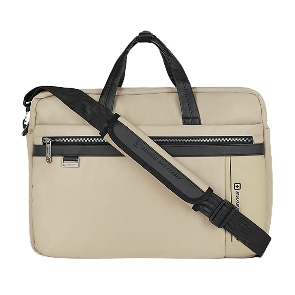 SWISS MILITARY NOMAD Premium Professionals Laptop Bag with Quick Access Pockets Anti-Theft Back Pocket, Trolley Sleeve LB19