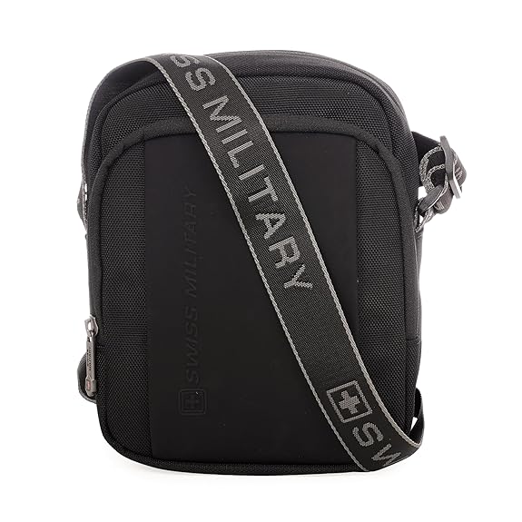 SWISS MILITARY Black Gold Collection Trail Stylish Travel Sling Bag with Multiple Compartments & Compact Crossbody, 4L Capacity  SLB11
