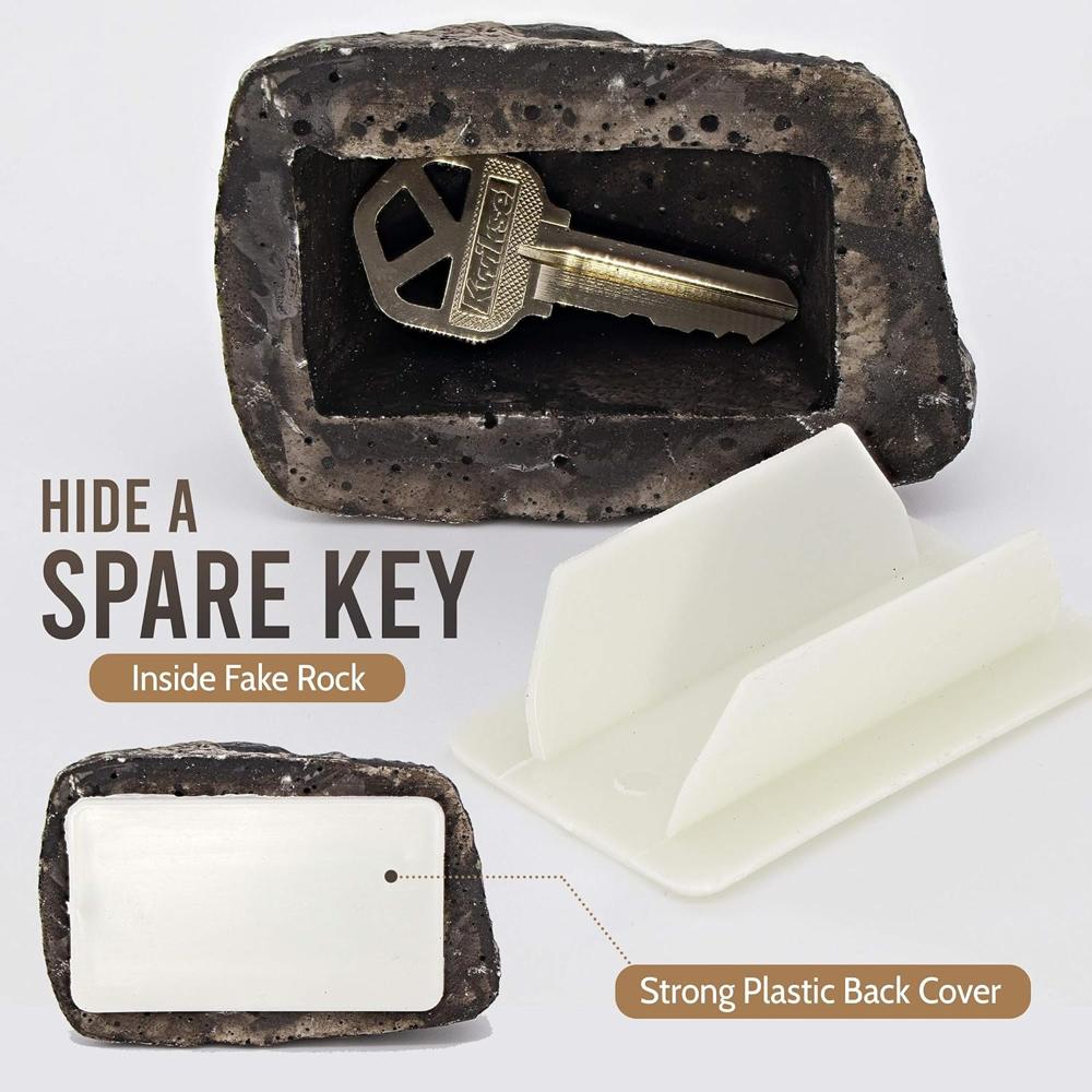 Realistic Fake Rock Key Hider Weatherproof Outdoor Key Storage Emergencies (1 Pc)