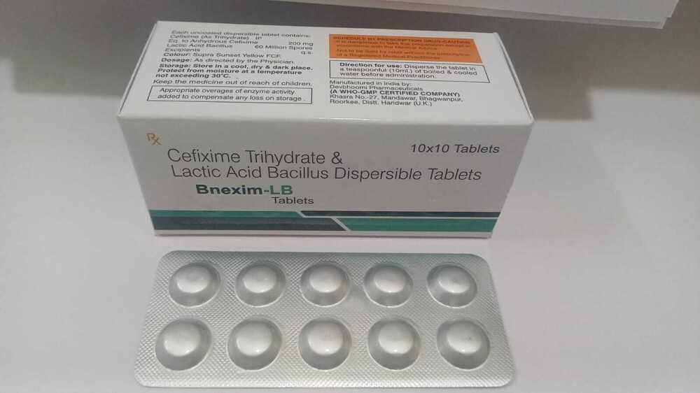 Cefixime Trihydrate And Lactic ACID Bacillus Dispersible Tablets