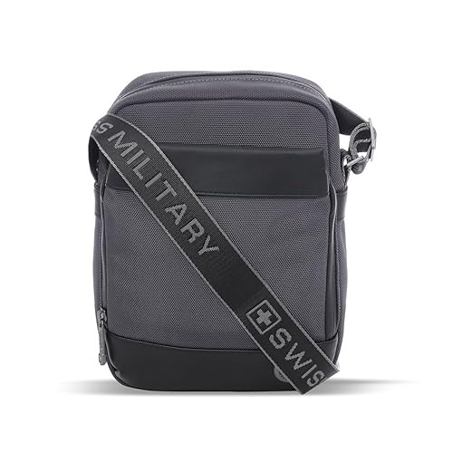 Swiss Military Black Gold Collection Popper Sling Bag Stylish Crossbody Bag With Adjustable Strap Organizer Compartments Pu Trim Magnetic - Capacity: 5 Ltr