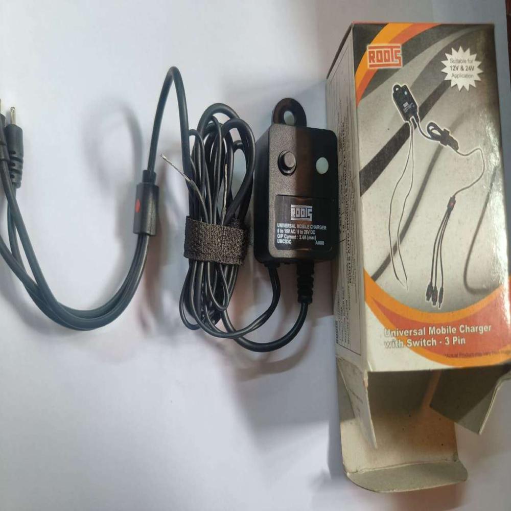 Roots Universal Mobile Charger with Switch (3 pin)