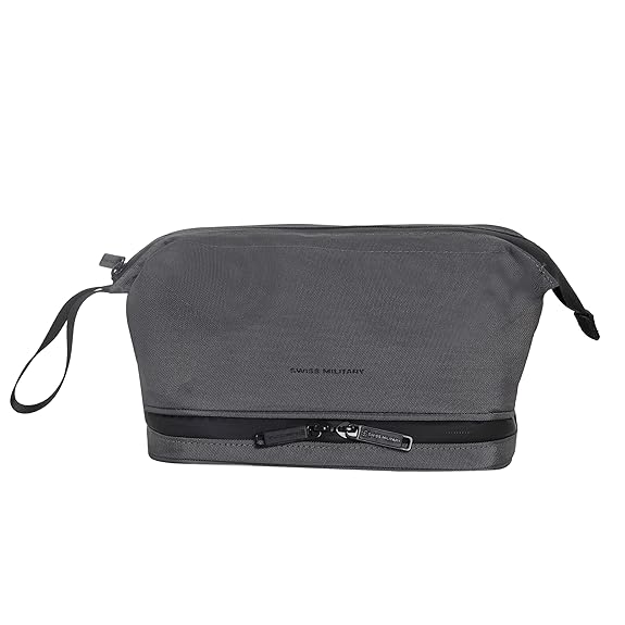 SWISS MILITARY Array Premium Double Decker Toiletry Bag for Men and Women with Leak Proof Bottom Pocket Travel Organizer with Spacious TB15