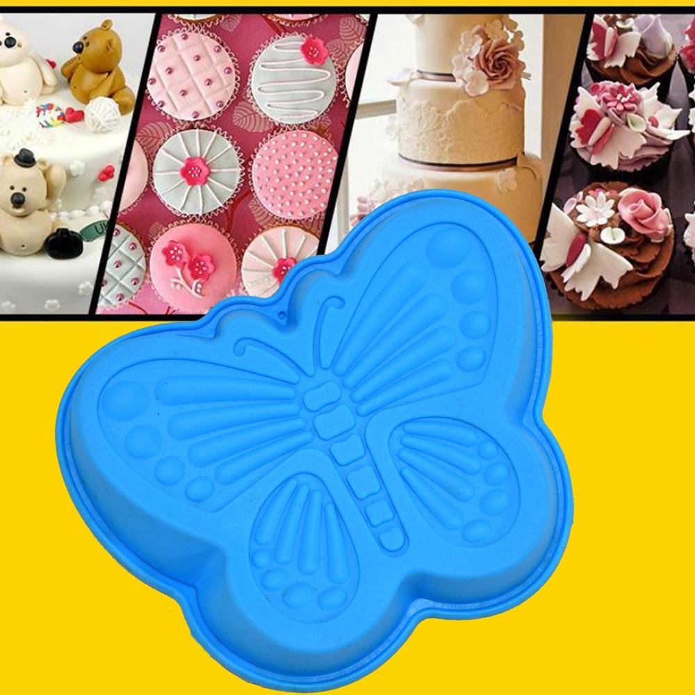 Butterfly Silicone Baking Cups  Reusable Moulds For Desserts (4 Pc) - Color: Mix