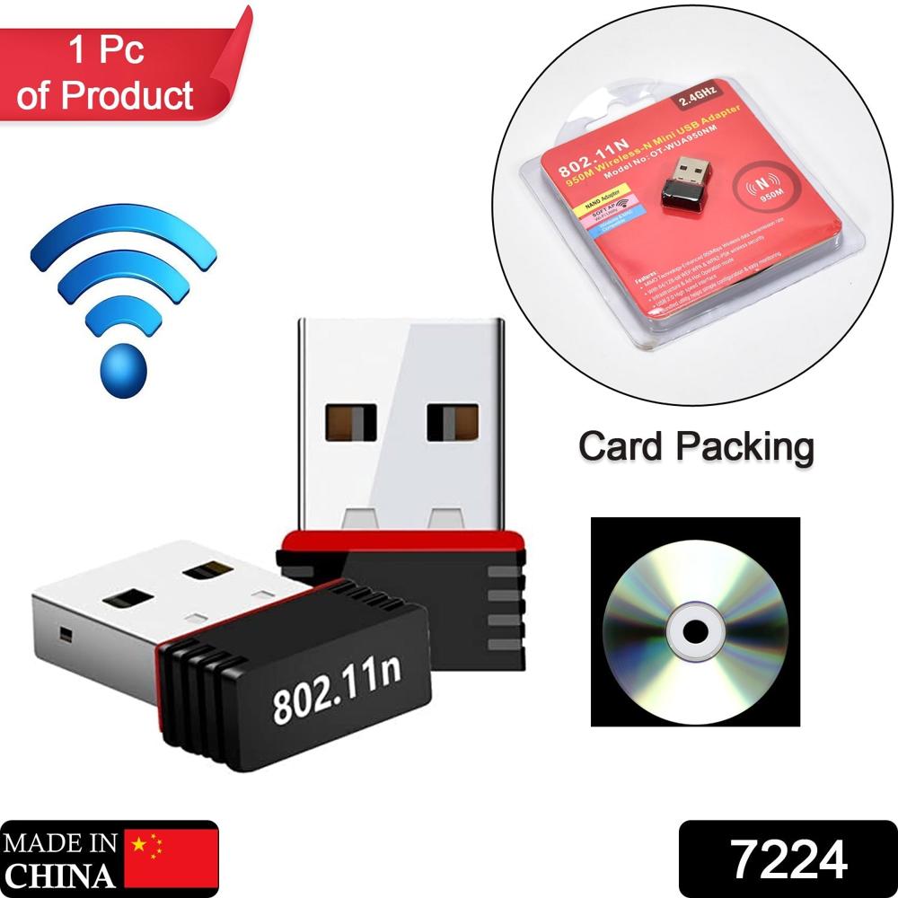 Wireless Mini Wi-Fi Network Adapter With Driver Cd For Computer & Laptop - Color: Mix