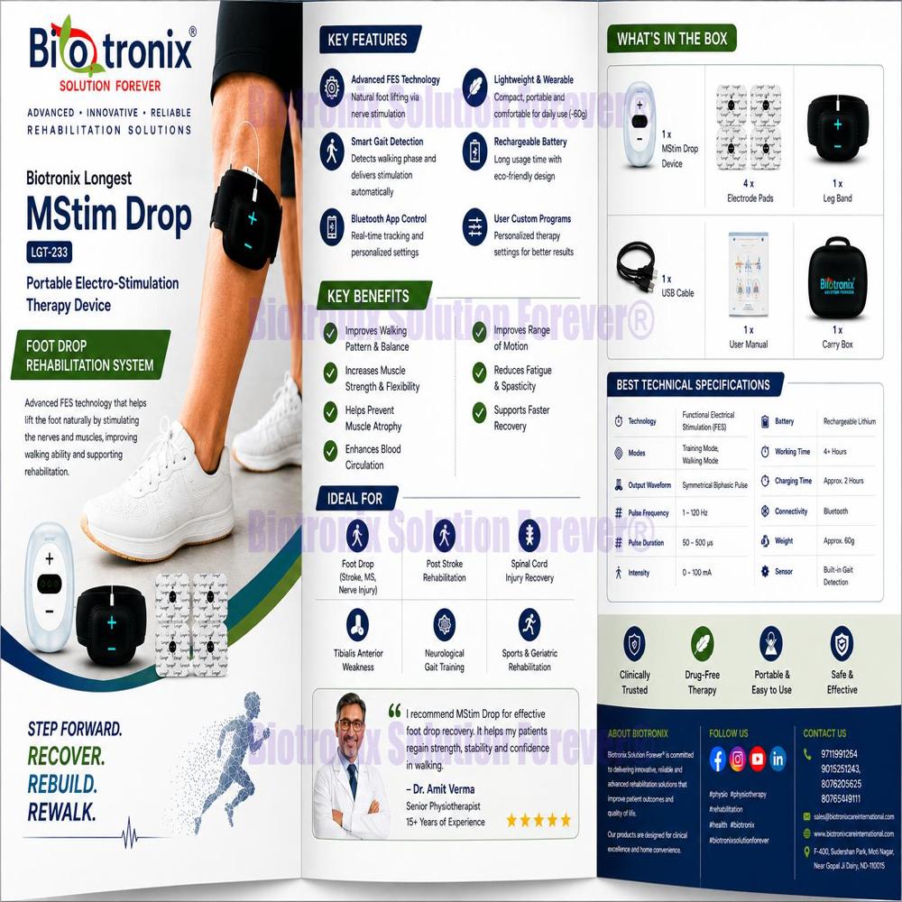 Advanced EMS Therapy Device for Foot Drop Rehabilitation