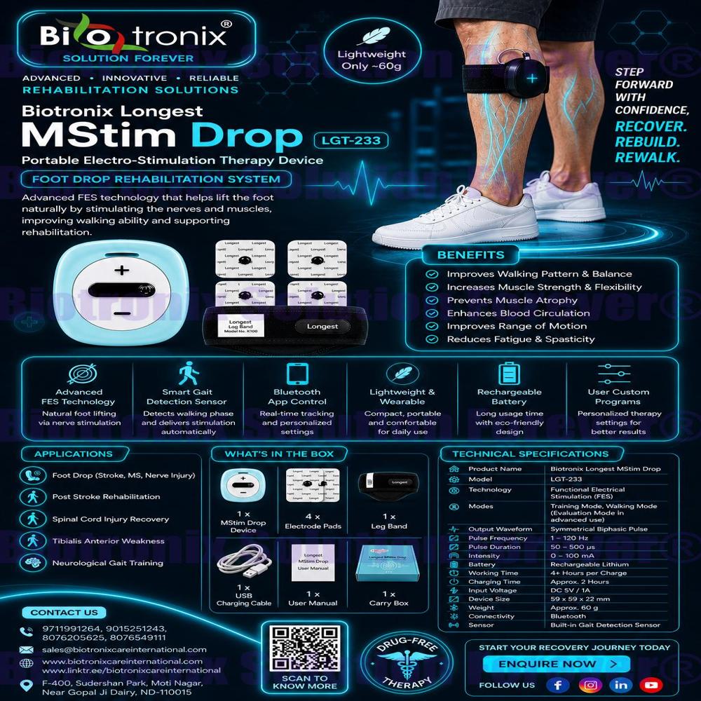 Advanced EMS Therapy Device for Foot Drop Rehabilitation