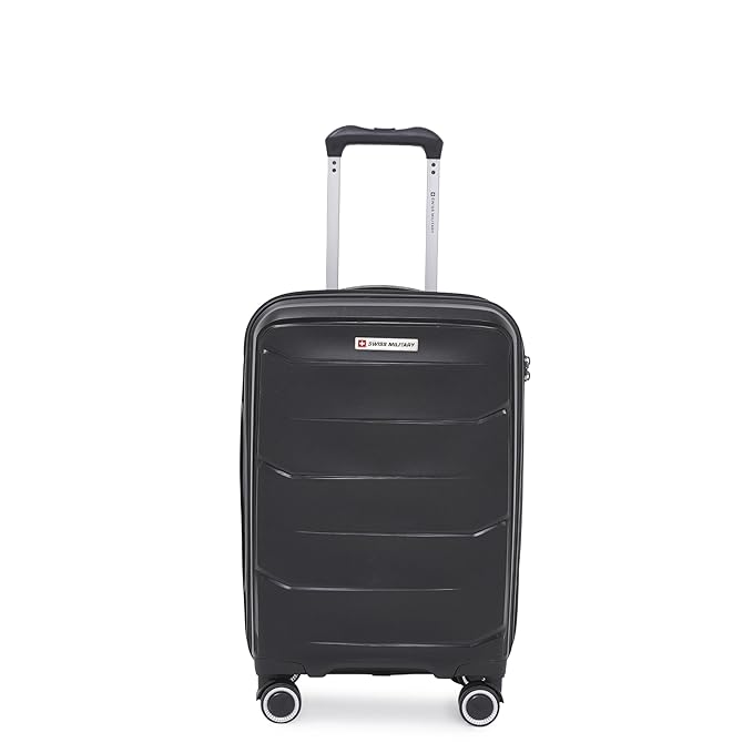 Swiss Military Edge 55Cm Lightweight Hardsided Small Cabin Luggage Trolley Bag Premium Pp Suitcase With Anti-Theft Organizer Zipper Htl257 - Capacity: 55 Ltr