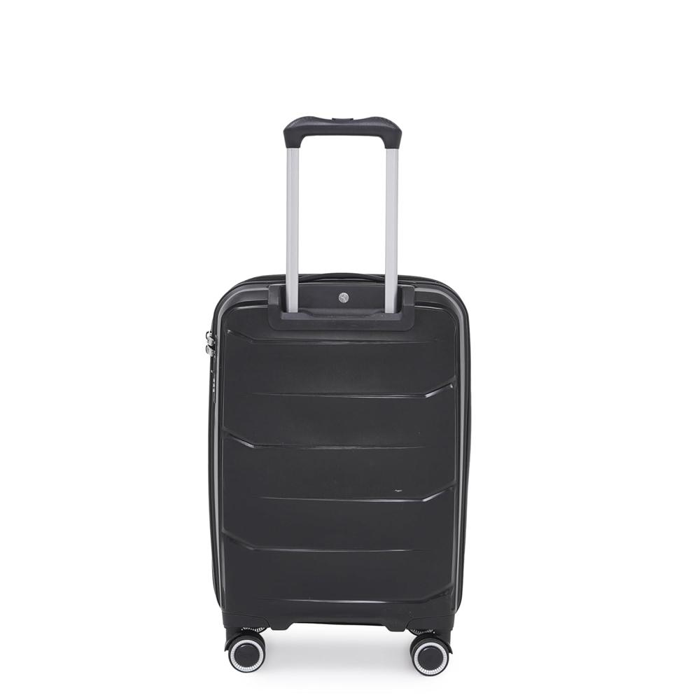 SWISS MILITARY Edge 55cm Lightweight Hardsided Small Cabin Luggage Trolley Bag, Premium PP Suitcase with Anti-Theft Organizer Zipper HTL257