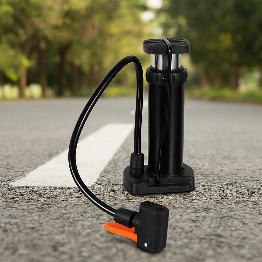 Compact Mini Foot-Operated Air Pump With Hose & Locking Valve Head - Color: Mix