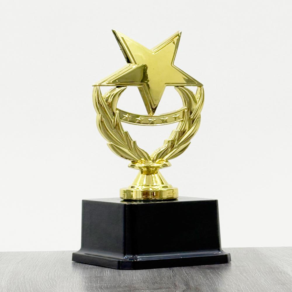 Plastic Crest Champion Trophy - Base Material: Wooden