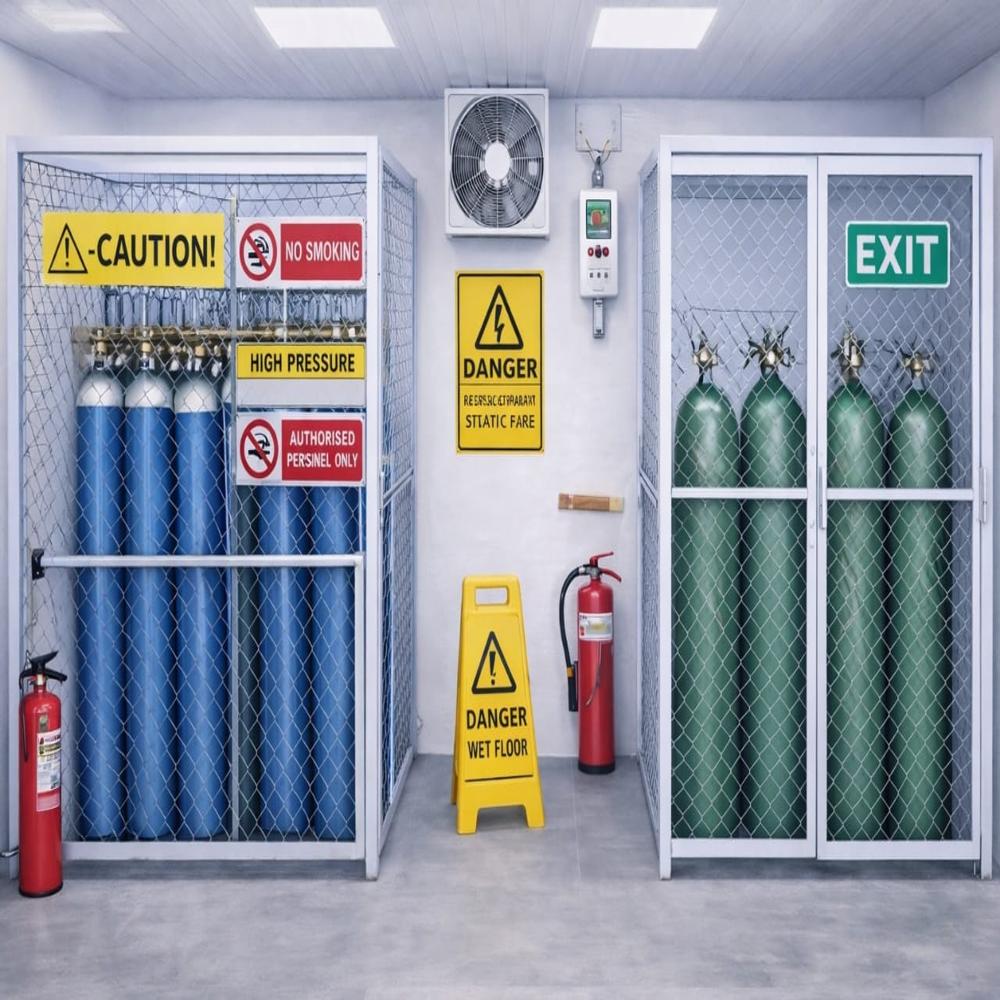 PROPER VENTILATIN & CYLINDER STORAGE
